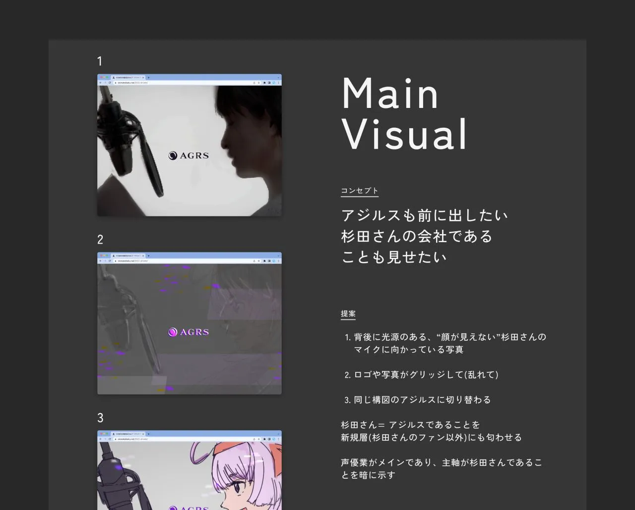 メインビジュアルの提案資料