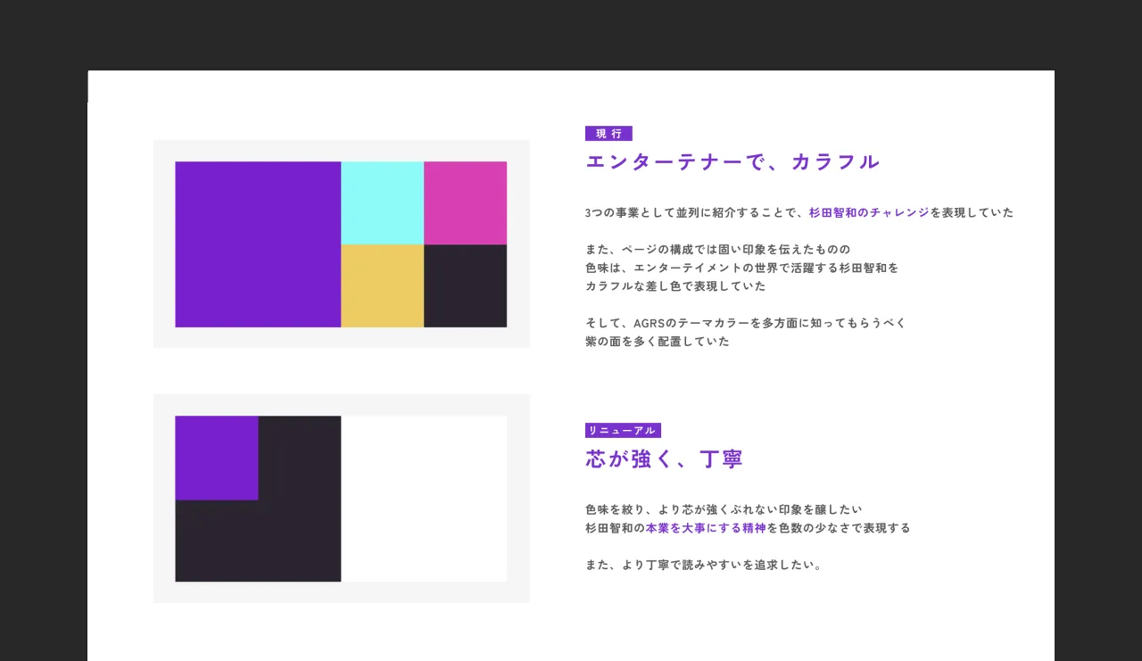 ウェブサイトのカラーリングはブラックを中心に設計